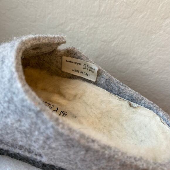 Birkenstock Zermatt Shearling Wool Gray Kids Childrens Sz 31 US 13 Slipper Mule - Picture 5 of 6